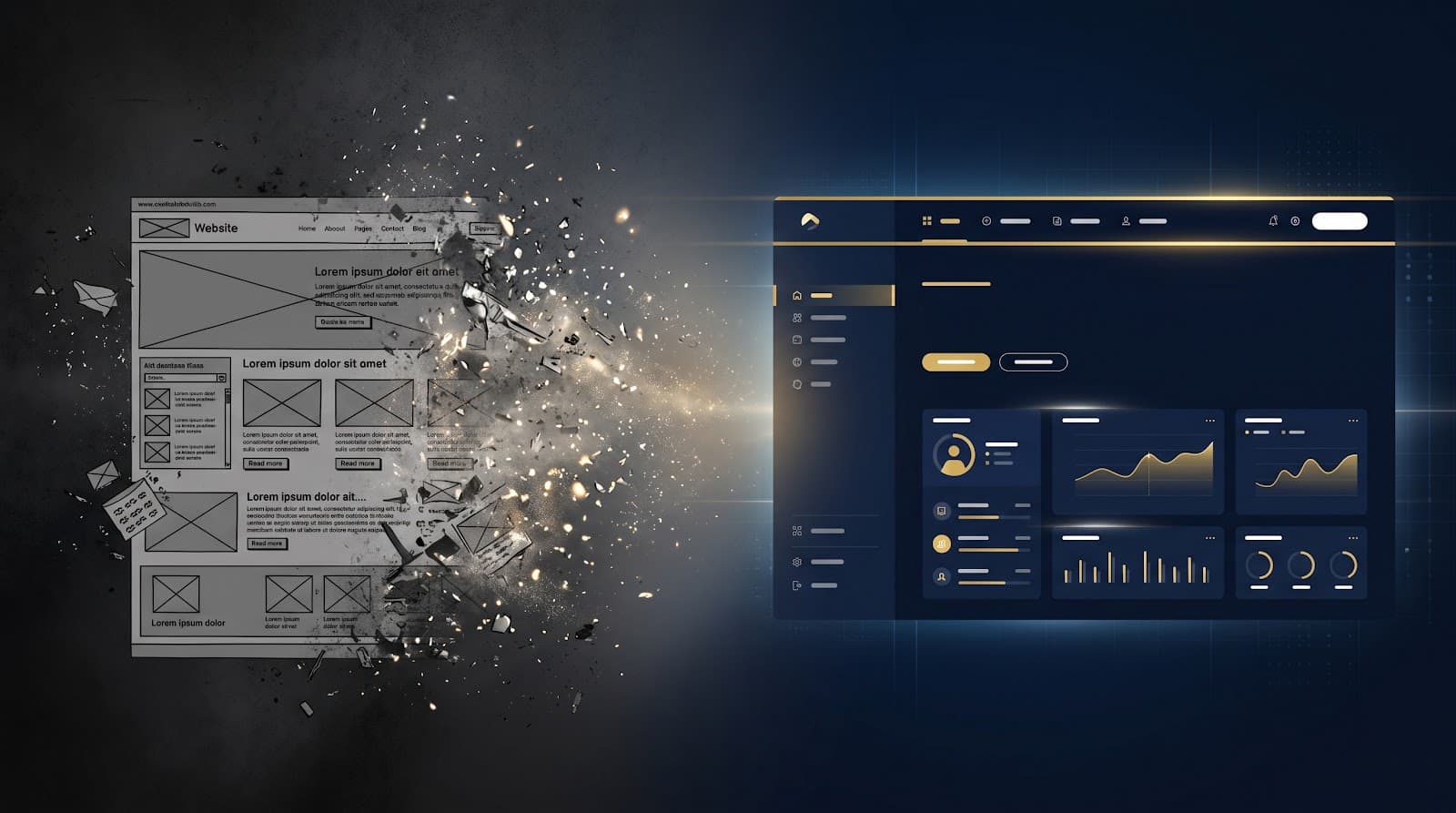Website redesign transforming an outdated site into a clean, modern design