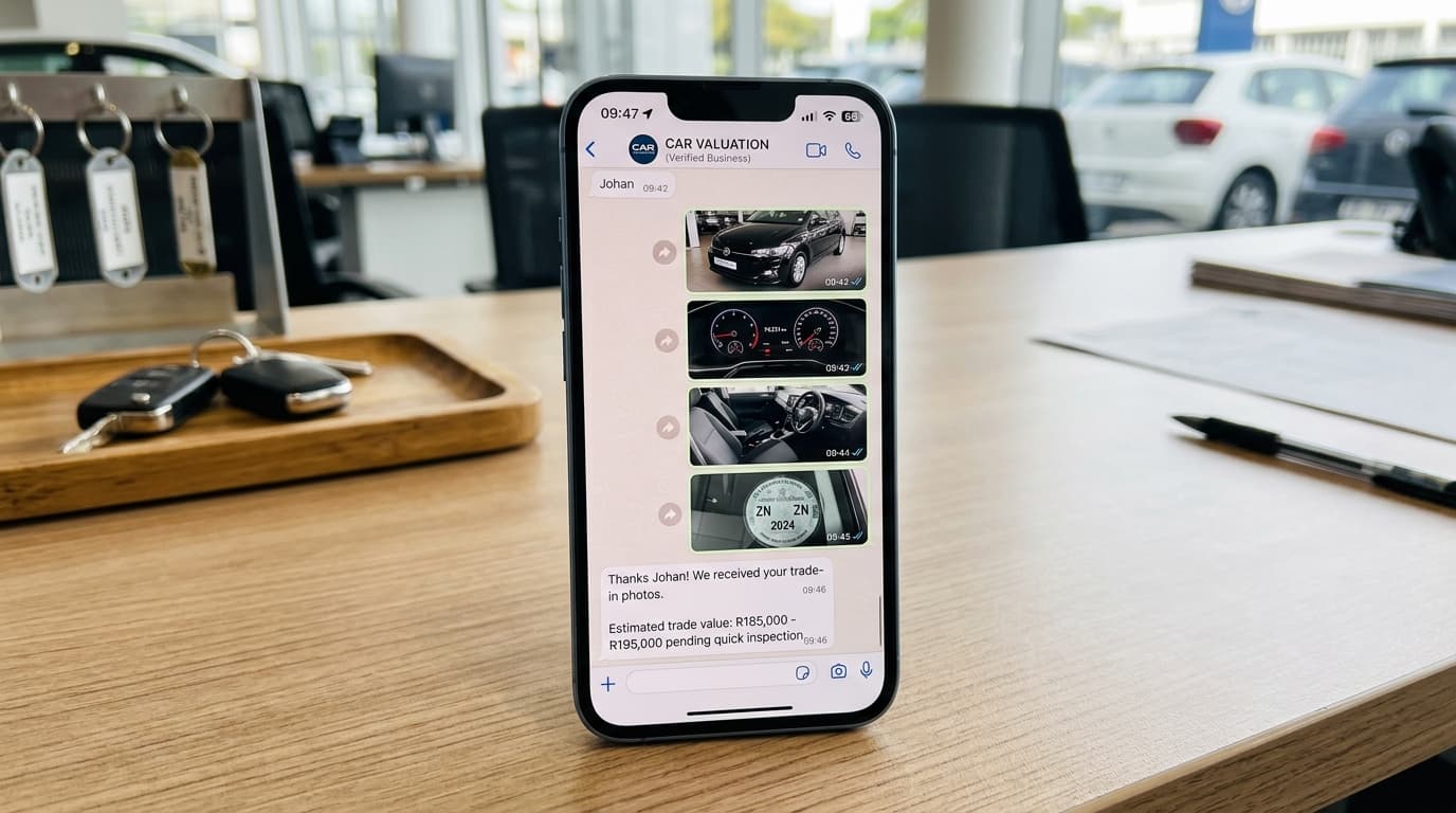 Customer Submitting Trade-In Photos on WhatsApp