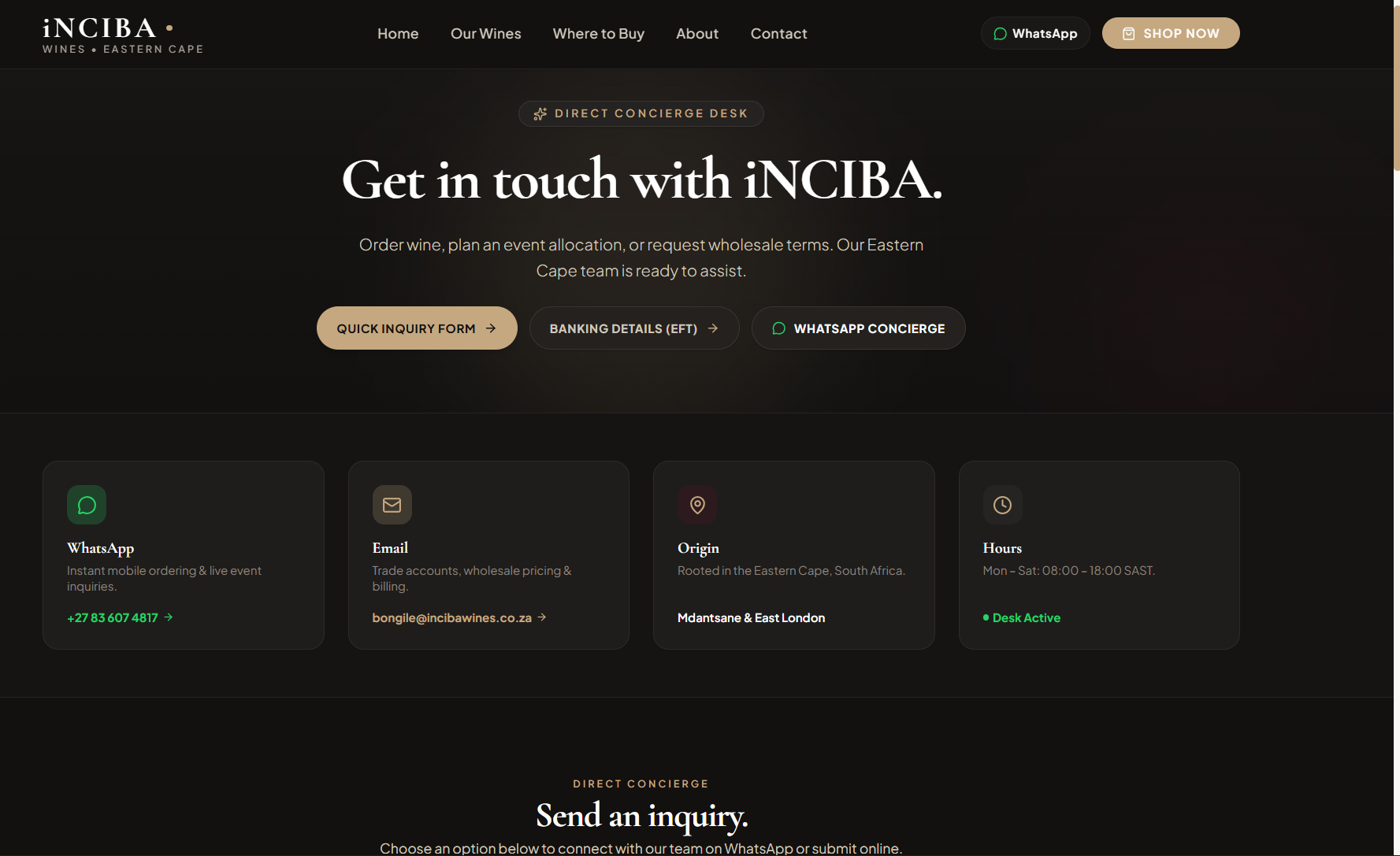 Direct Concierge Desk & Trade Orders screenshot